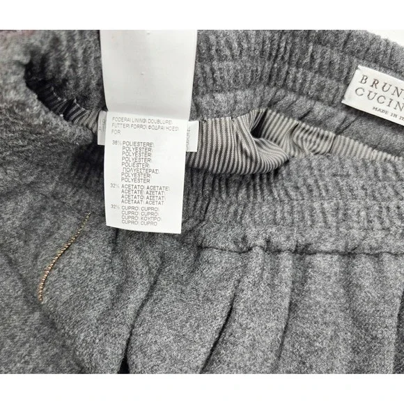 Brunello Cucinelli Elastic Pull On Shorts 8 Gray Italy Patch Pocket High Waist‎